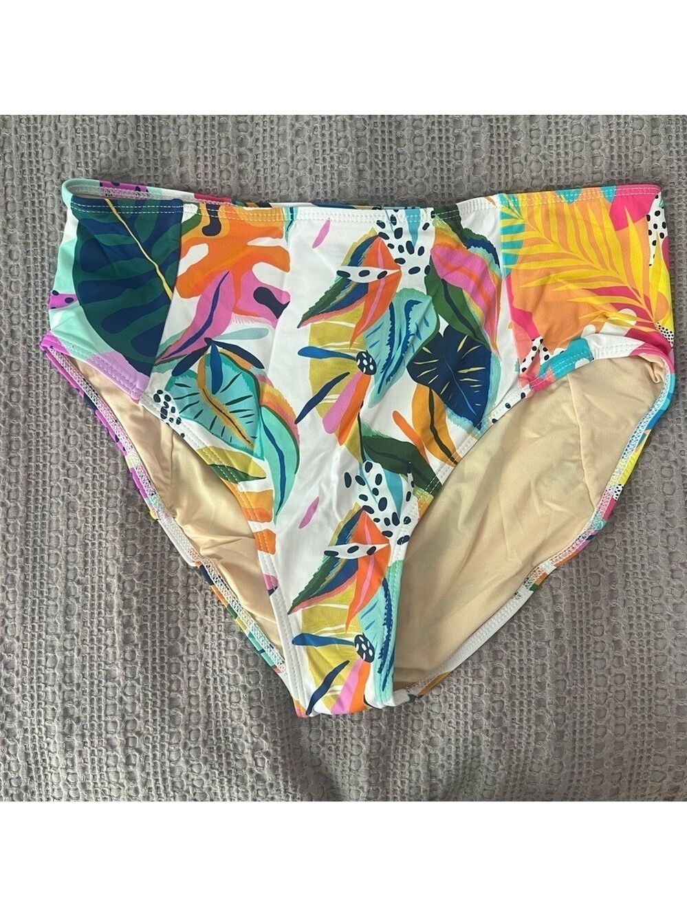 Palms Away by Red Dress - Colorful Tropical Print Bikini Bottom